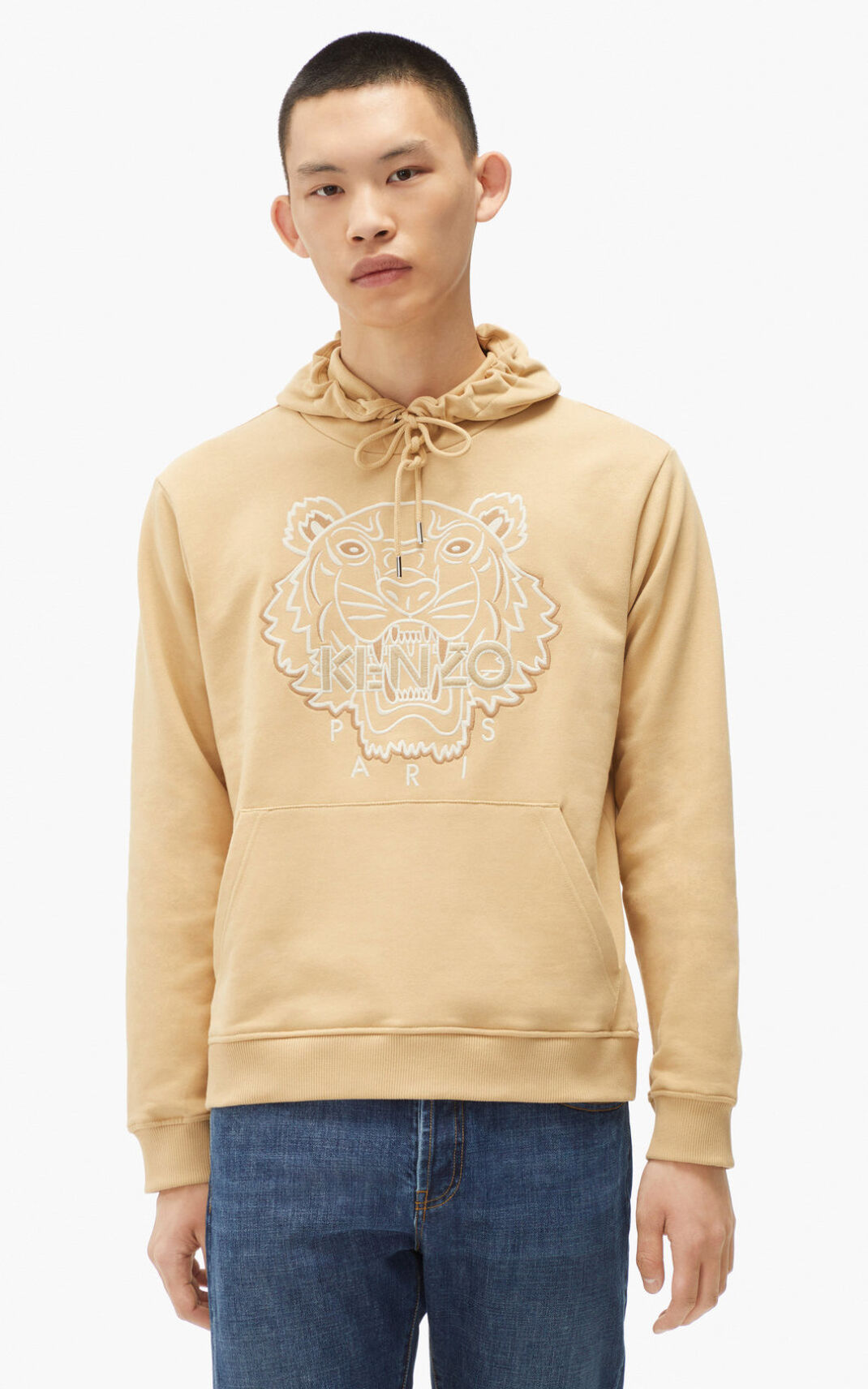 Sudaderas Con Capucha Kenzo Tiger Hombre Beige Oscuro BGH714296